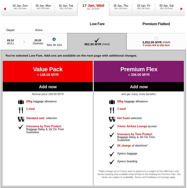 thai airasia checked baggage cost